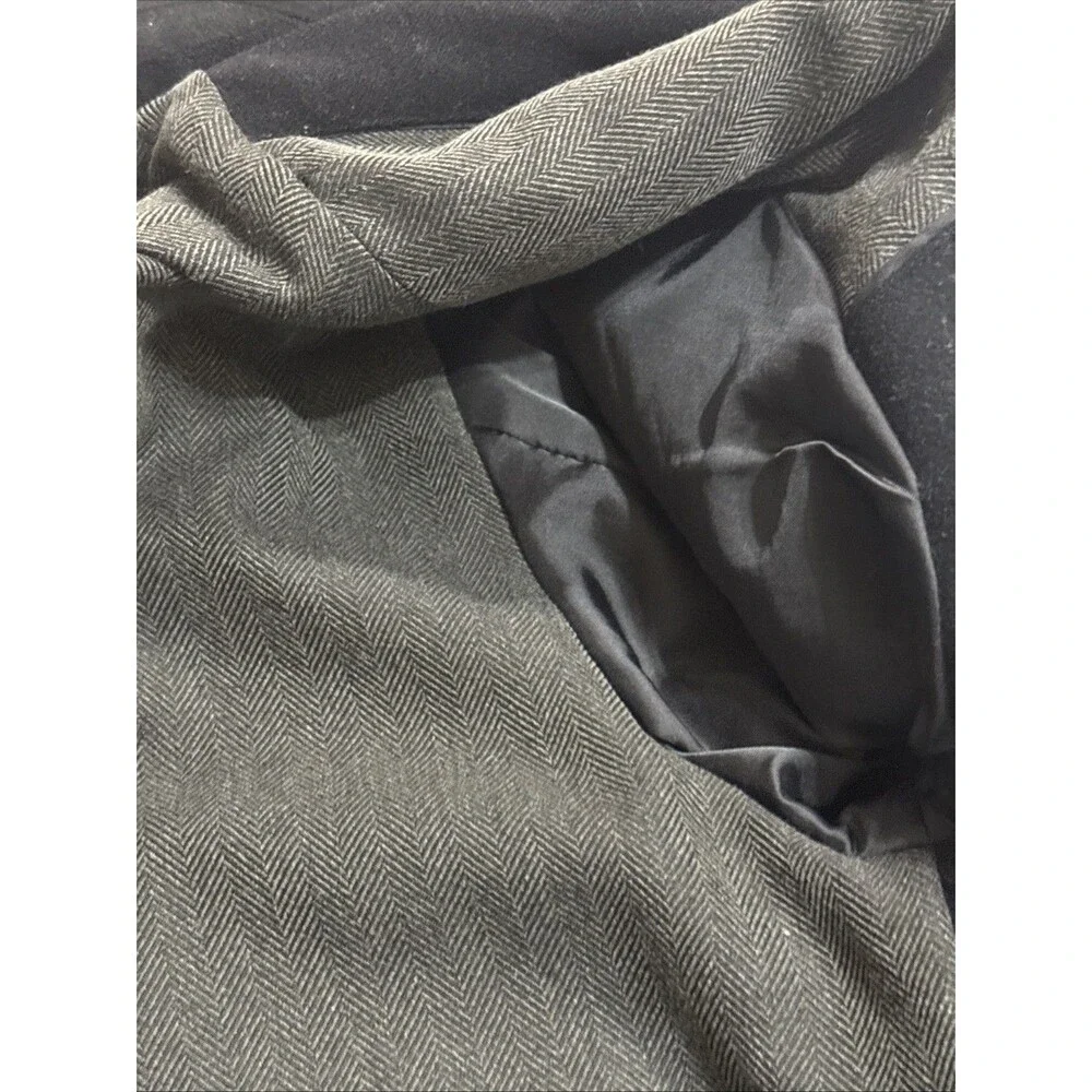 (W1)Liz Claiborne Men’s Wool Hidden Zipper Button Front Coat Size L Pockets - Picture 11 of 15